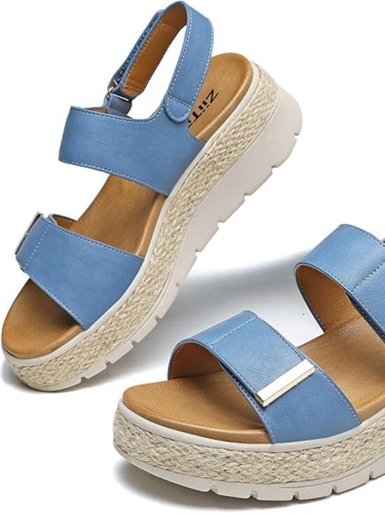 branded Shoes - Espadrille Wedges for Women Platform Sandals Orthopedic Arch Support Wedge Heels